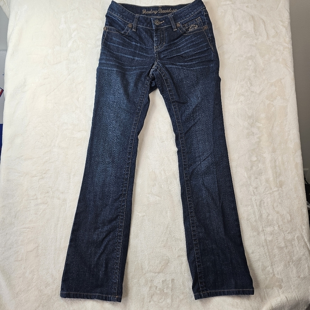 Harley-Davidson Bootcut Jeans Women’s 2 Dark Wash Denim Motorcycle Rider Biker